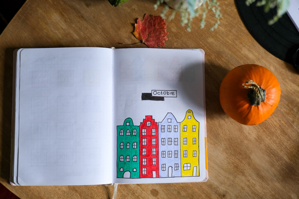 Mon bullet journal d'octobre : idée de mises en page